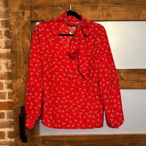 New Draper James Tie Neck Blouse